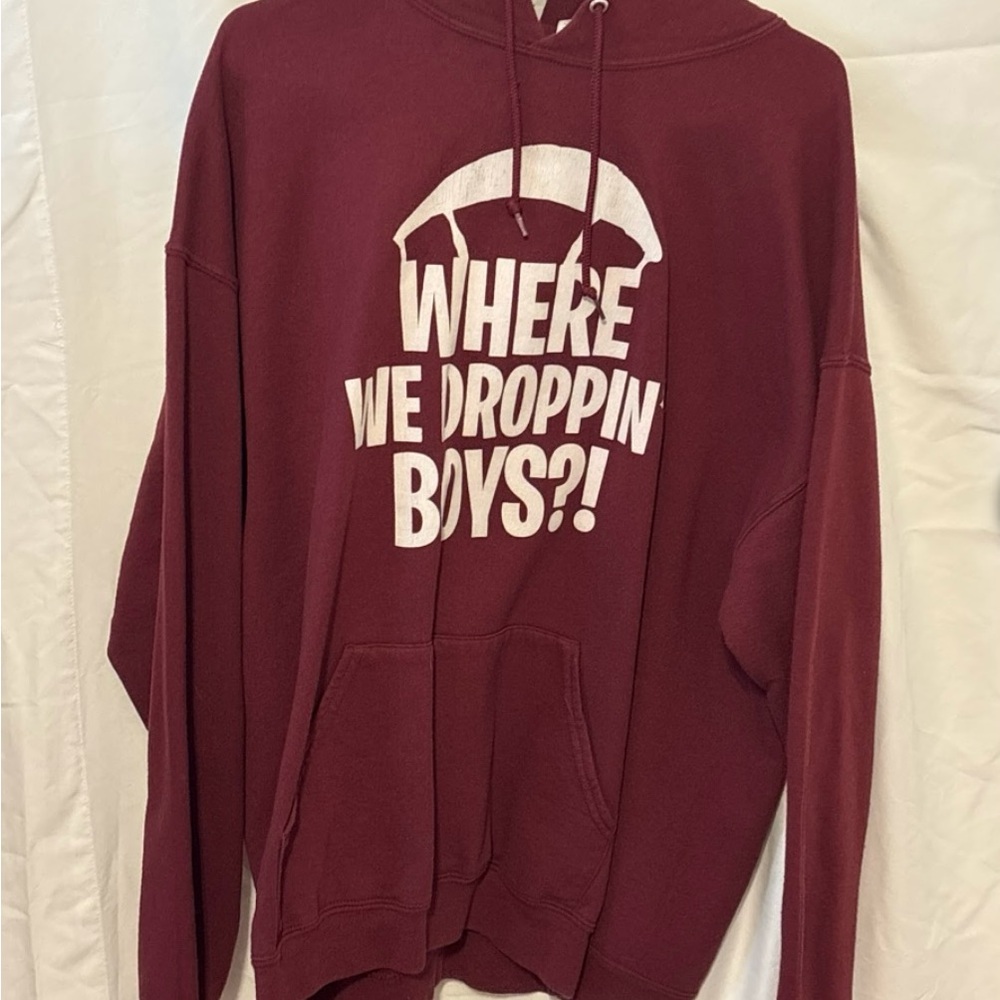 Jerzees Burgundy Graphic Hoodie